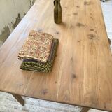 Beech and pine farmhouse table with spindle legs 170 cm