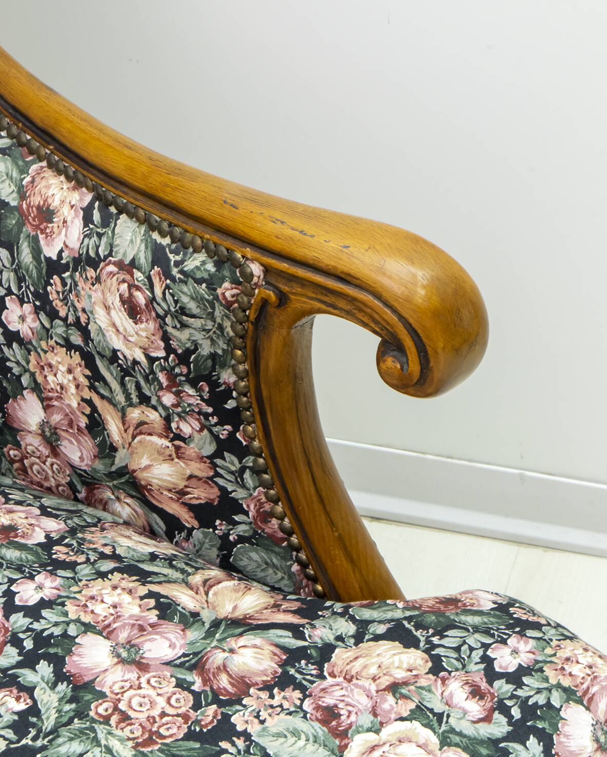 Mid-Century Modern Chippendale Style Walnut Armchair, 1960s