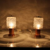 1970s Pair of Copper Table Lamps by Kamenický Šenov, Czechoslovakia