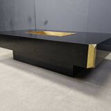 Table basse Alveo en laiton par Willy Rizzo, années 1970