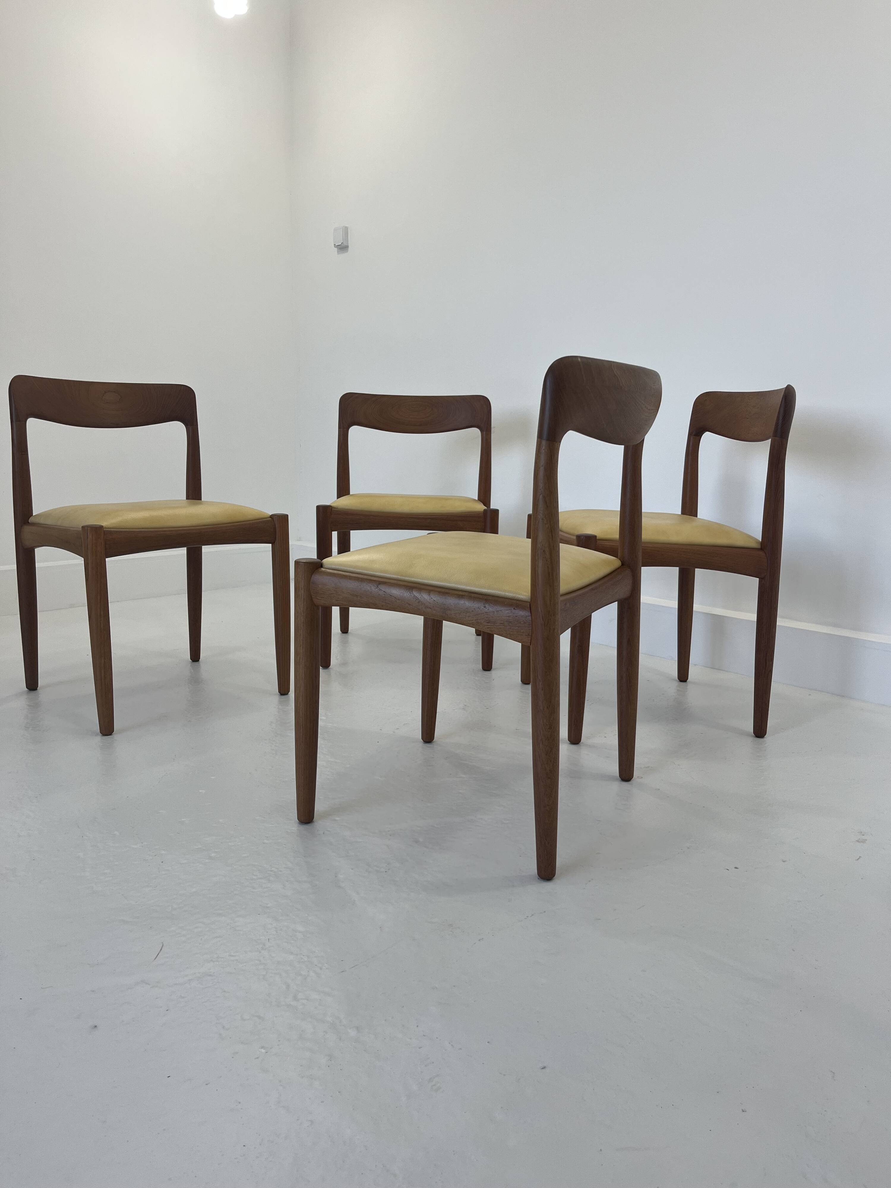 Vintage Danish Dining Chairs in Teak by H.W. Klein for Bramin, Set of 4