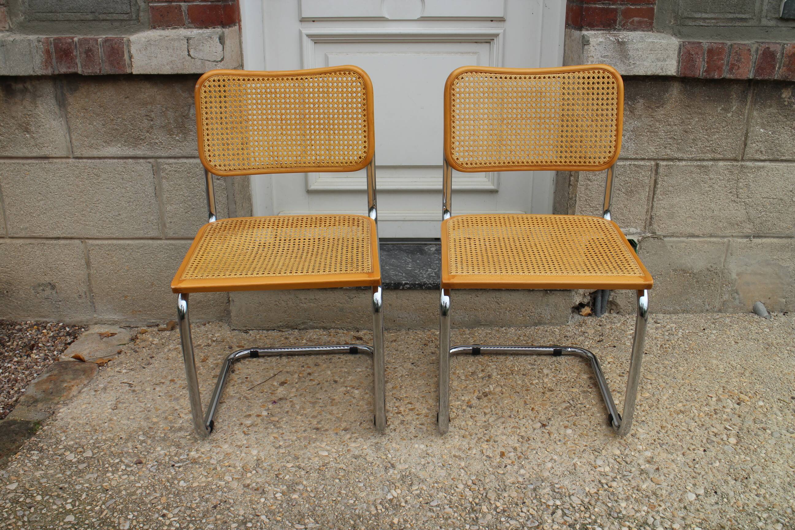 paire de chaises cannées  Breuer cesca B32