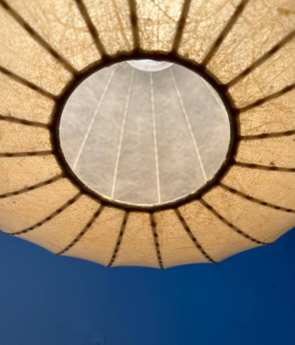 Modern mid-century German cocoon pendant lamp by Friedel Wauer for Goldkant Leuchten, 1960s.