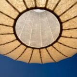 Modern mid-century German cocoon pendant lamp by Friedel Wauer for Goldkant Leuchten, 1960s.