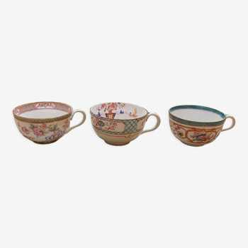3 tasses en porcelaine du 19ème siècle