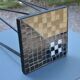 Iron and mosaic side table/plant stand