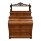 Commode Secrétaire en noyer avec étagère sculptée – époque Louis Philippe