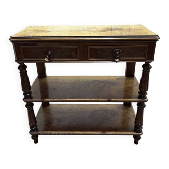 Napoleon III period console in walnut and veneer