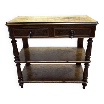 Napoleon III period console in walnut and veneer