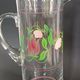 Carafe and four glasses in painted crystal, Hartzviller crystal factory, 1970