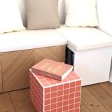 Table d'appoint cube en céramique