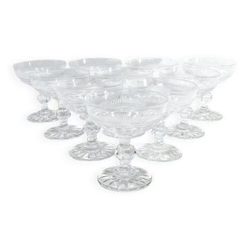 Baccarat - 10 coupes à champagne catalogue 1841