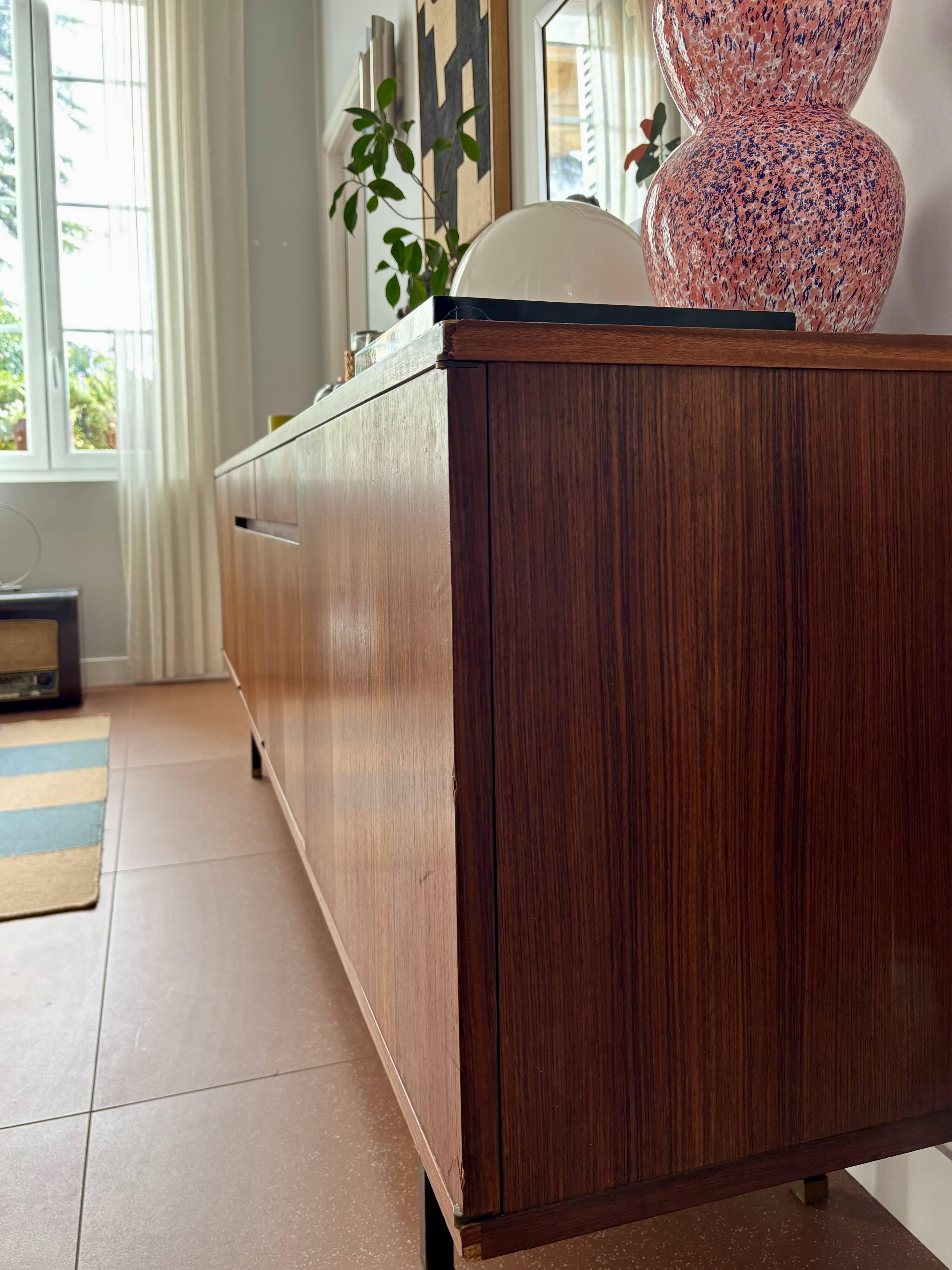 Vintage enfilade Paul Geoffroy 1960 – rosewood – 240 cm – very good condition