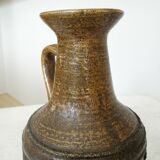 Rustic Ceramic Jug: 1970s West German Pottery Vase, Boho Decor