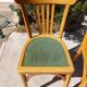 2 chaises bistrot bois et vertes