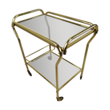 Brass rolling bar trolley