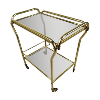 Brass rolling bar trolley