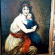 Antique Family Portrait Painting 19th Century "Lebrun"