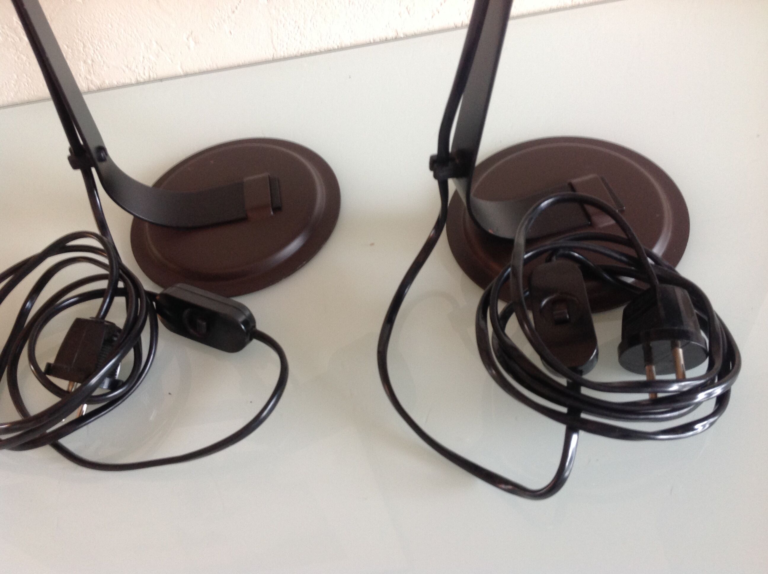 Pair of bedside lamps Metal vintage 70s spots