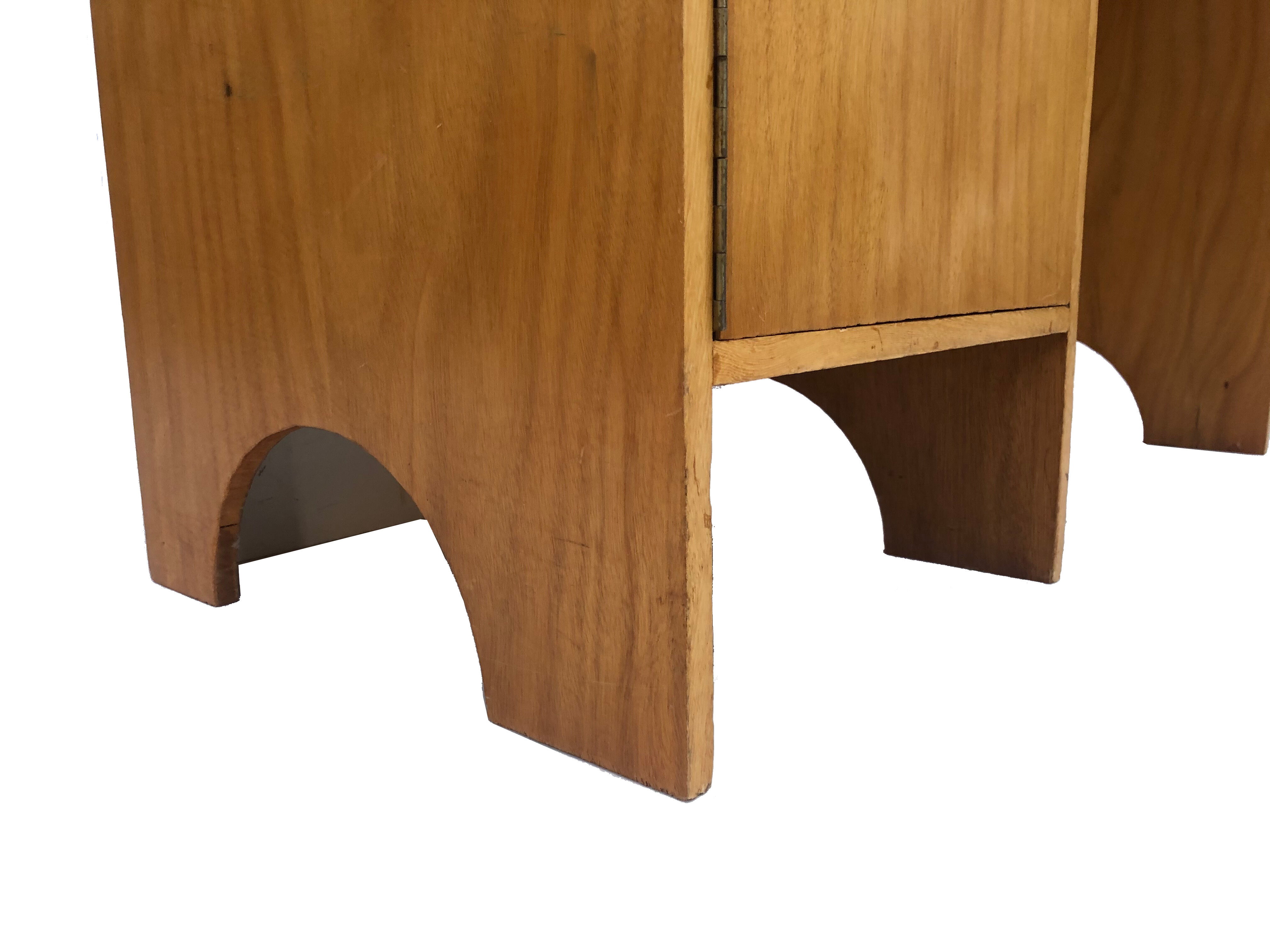 Art deco birch wood compact desk 1960