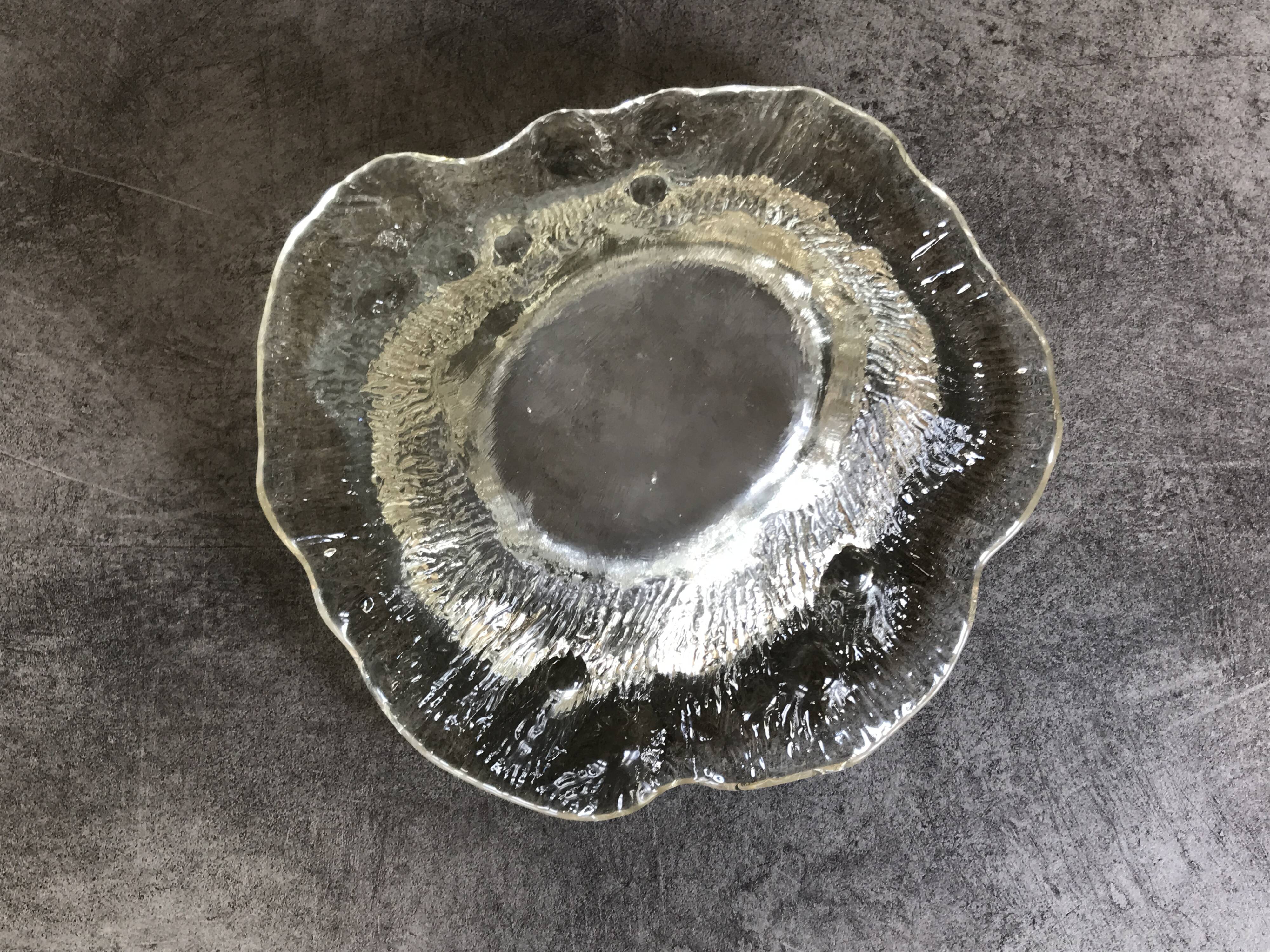 Blenko ashtray, pocket emptier in modernist glass, brutalist design, 1960