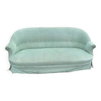 Vintage Celadon Velvet Sofa