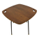 Modernist side table, 1950s, wood and metal, with handles.
