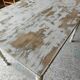 Patinated wooden table, restored.