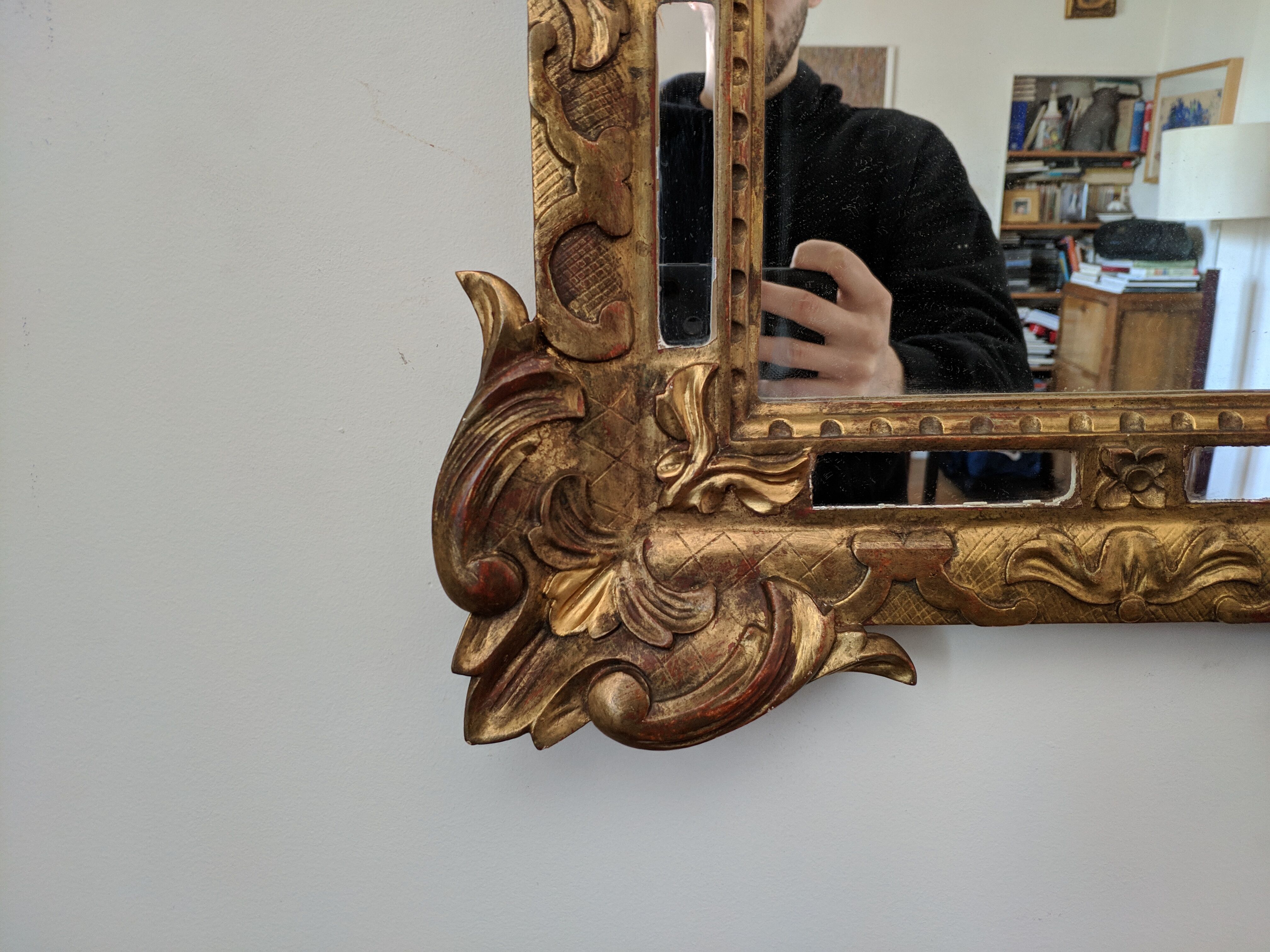 Gilded wooden mirror 69x38cm