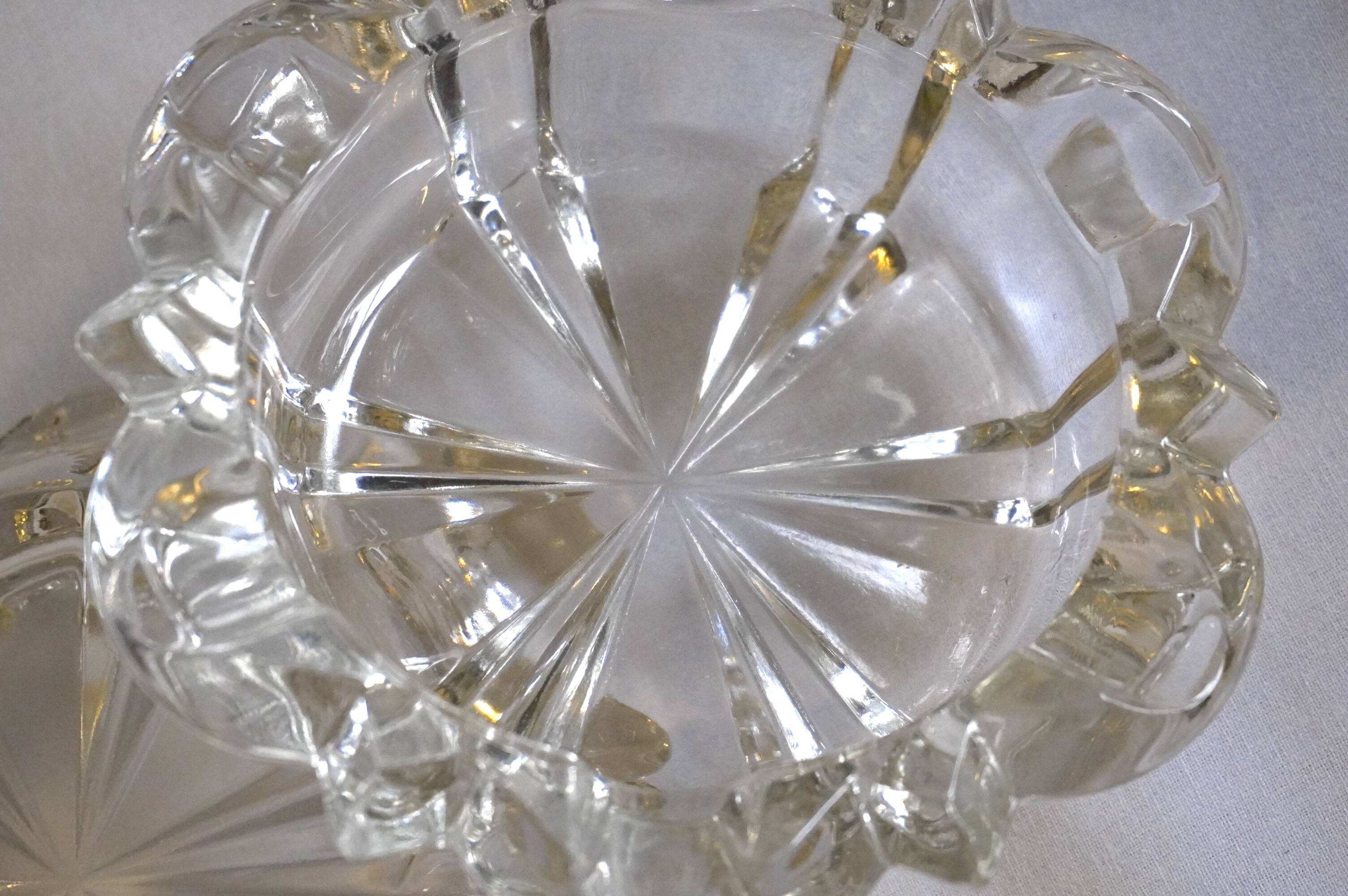 Set of 2 crystal ashtrays / pocket trays from Reims