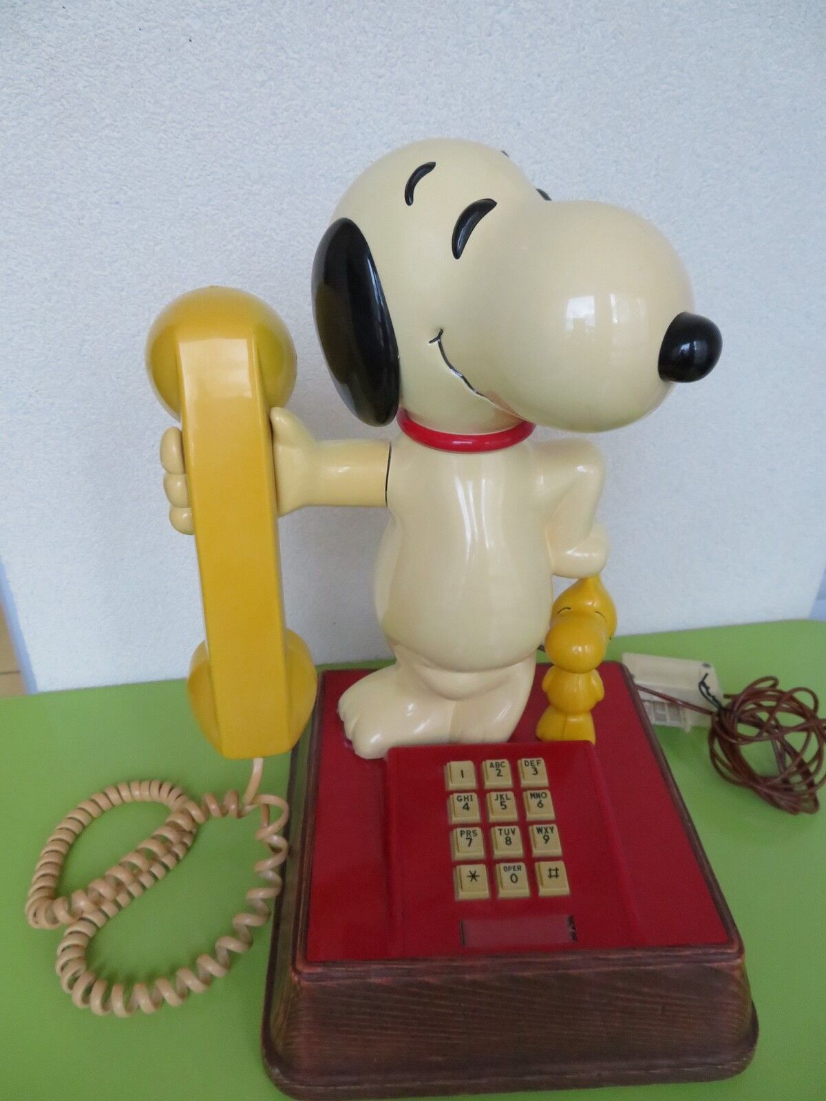 Landline Phone Snoopy & Woodstock Peanuts Vintage Rotating Head 80s