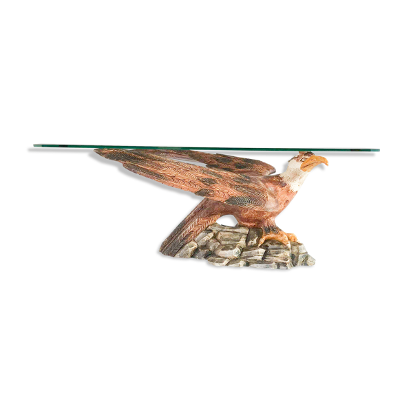 Table basse aigle en bois