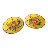 2 old St Clément yellow flower plates