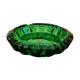 Cendrier en verre vert émeraude