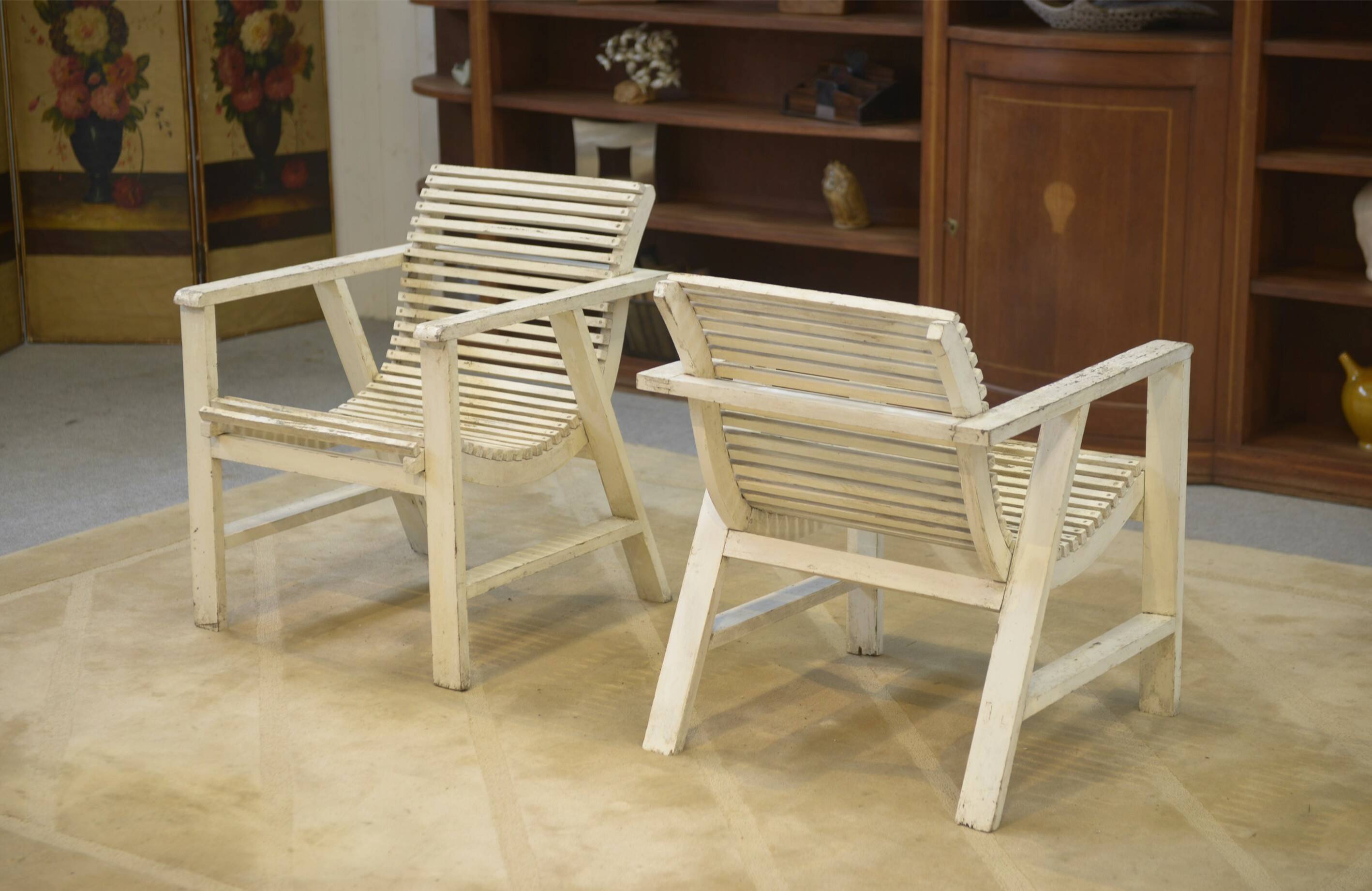 Paire de fauteuils en bois 1950’s