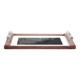 Art deco wooden tray, wooden tray with glass handles, breakfast tray