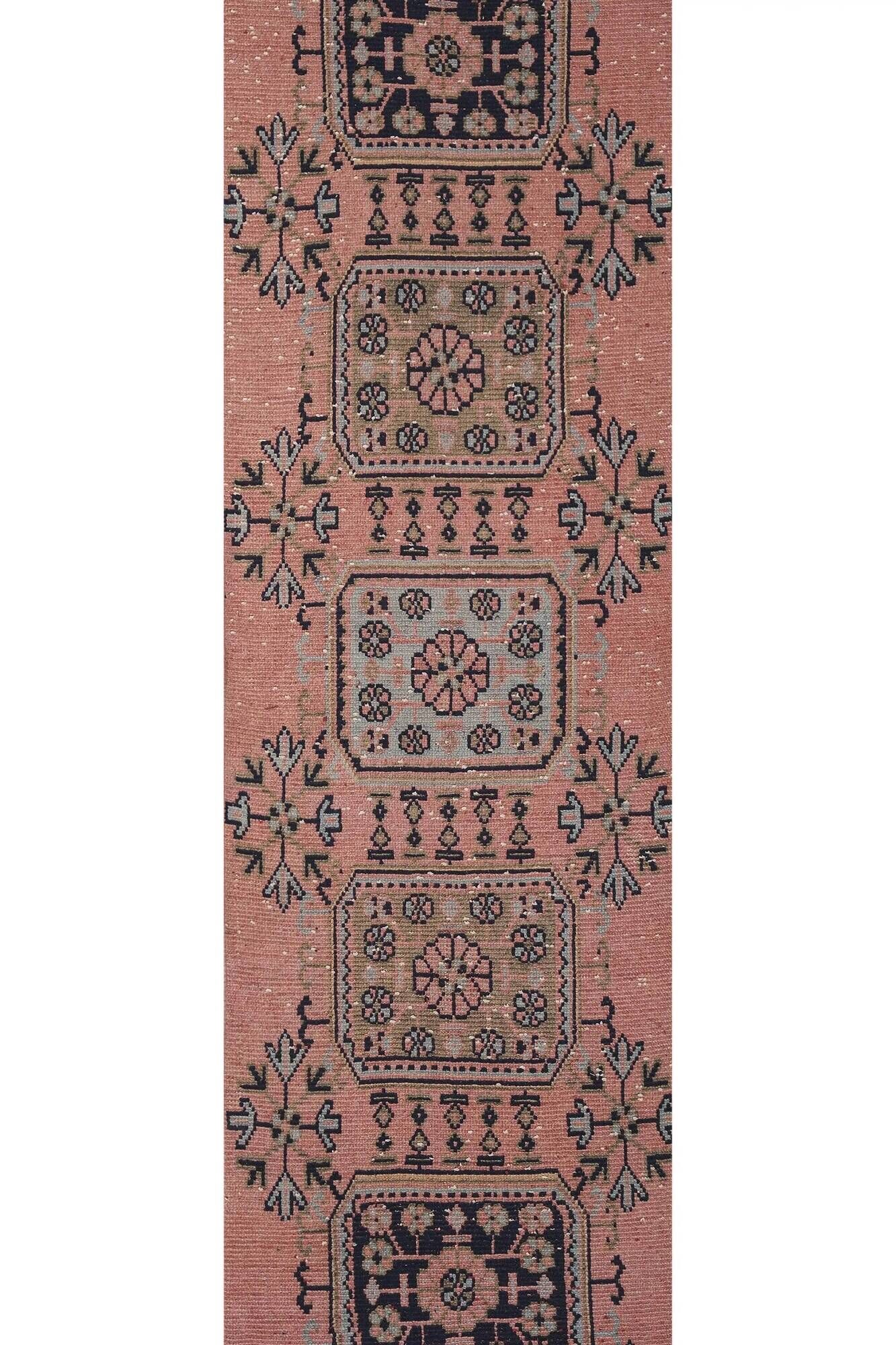 Vintage Turkish hallway rug 78x645 cm