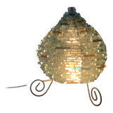 Lampe Vintage Tao Verre Dépoli Transparent Bleu Et Orange 1960-70.