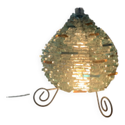 Vintage Tao Lamp Frosted Glass Transparent Blue and Orange 1960-70.