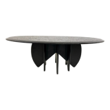 Vintage black stone coffee table, 1980s