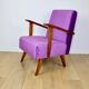 Vintage loft armchair purple velvet - 2 pieces available