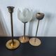 Vintage brass candlestick trio