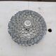 Vintage aluminum + glass pendant light