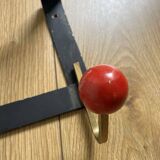 VINTAGE COAT RACK HOOK WITH COLORFUL BALLS AND HAT RACK SHELF