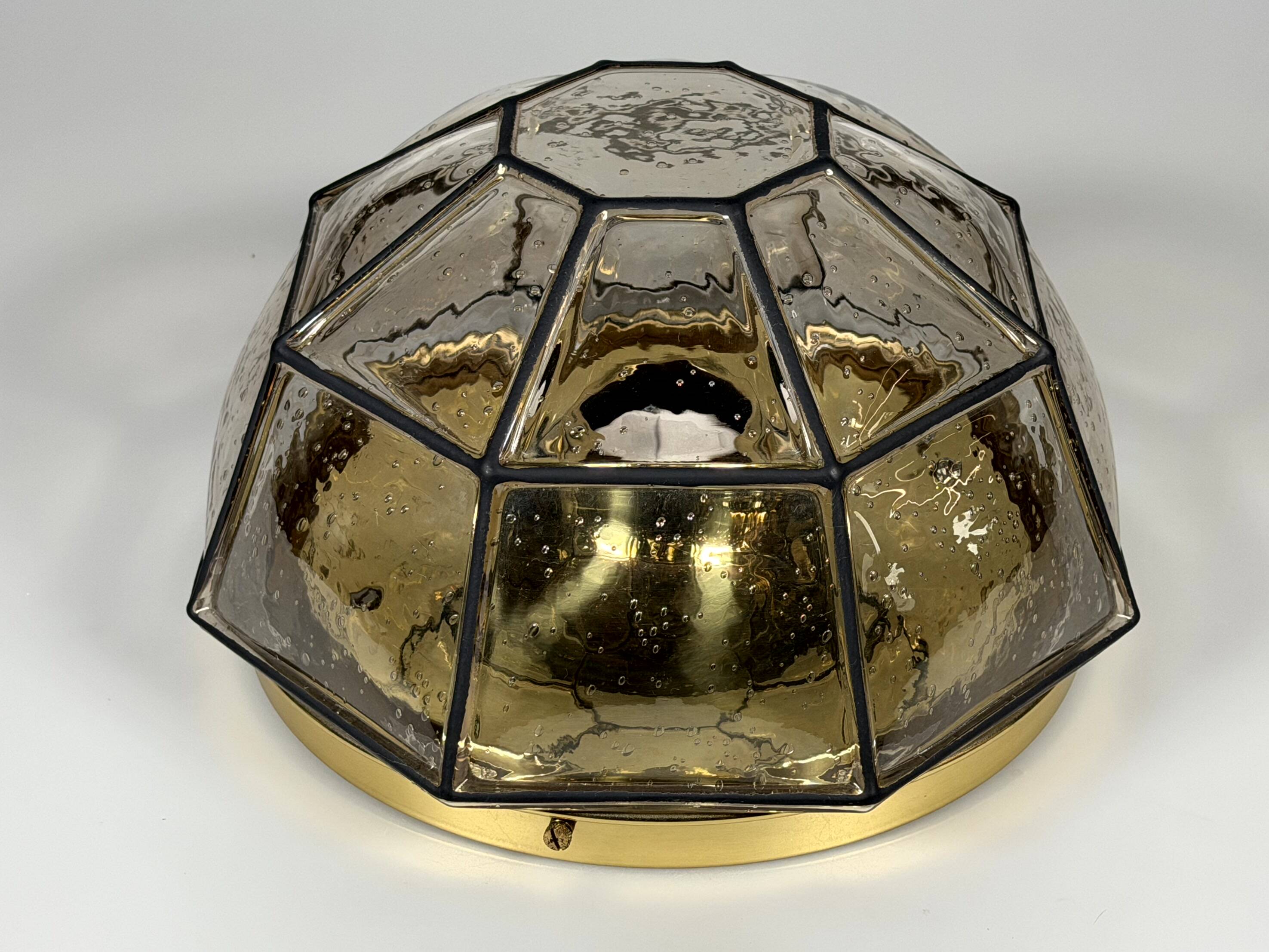 1960s 1970s Ceiling Lamp Flush Mount by Glashütte Limburg Germany