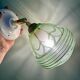 Vintage art deco tulip wall lamp in green and gold glass