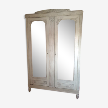 Armoire 2 portes peinte blanche