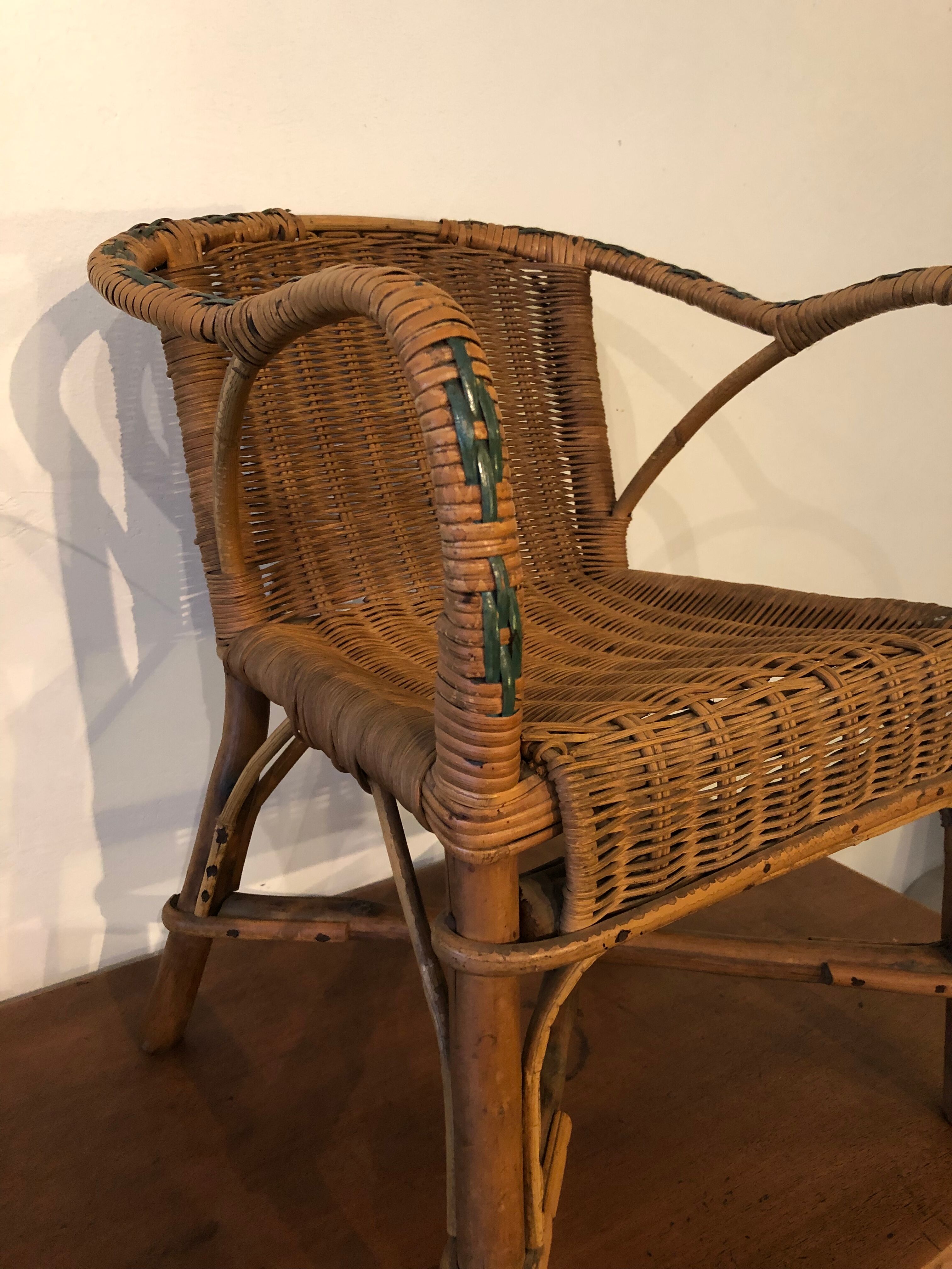 Bistro chair in vintage rattan