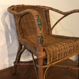 Bistro chair in vintage rattan