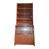 Danish teak library, display cabinet, shelves 1970